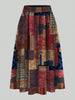Plus Size Vintage Asymmetrical Graphic Random Print Elastic Waist Skirt