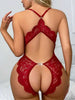 Transparent Deep V-Neck  Sexy Bodysuit