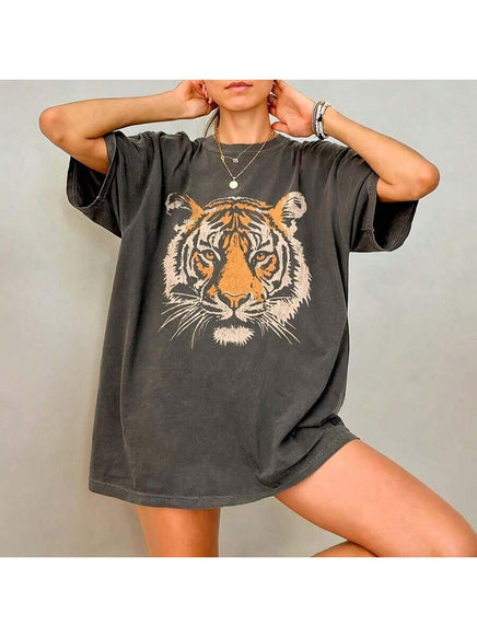 Vintage Tiger Tee - Retro Animal  T-Shirt,