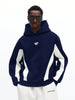 Pullover Hoodie With Color Block Side Panels And Drawstring Hood