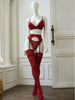 Floral Lace Garter Lingerie Set