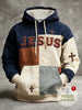 Artistic Retro Patchwork Print Hoodie
