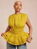 Woven Round Neck  Sleeveless Layered Top