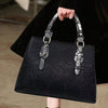 Elegant Floral Embossed Leather Tote Bag