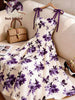 GlowEve  Floral, Spaghetti Strap Waist A-Line Dress, French Bohemian style