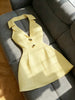 Elegant Halter Neck Dress,Golden Yellow  Cocktail Blazer Dress