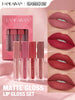 Matte Lip Gloss Set, Moisturizing Nude lipsticks 4pcs