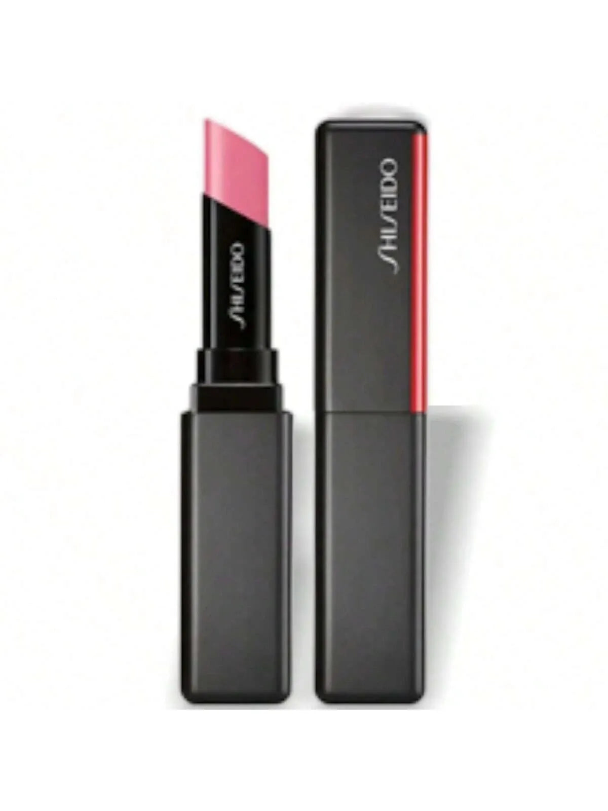 Shiseido lipstick with case on a white background